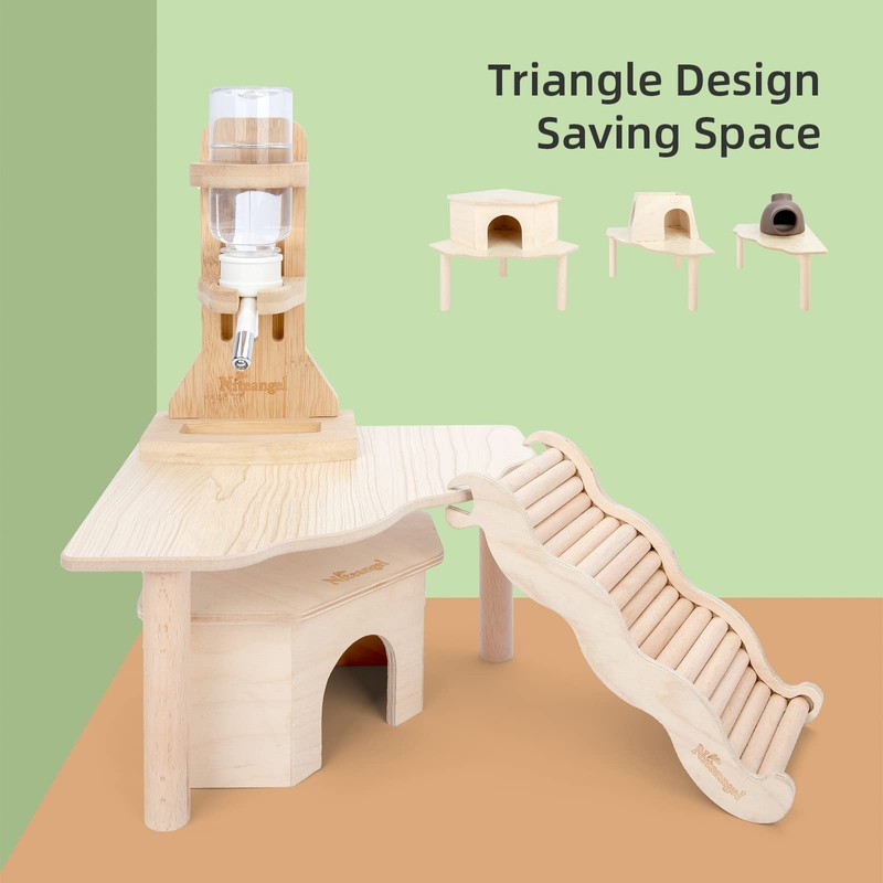 Niteangel Hamster Play Wooden Platform for Dwarf Syrian Hamsters Gerbils
