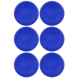 Pyrex 7402-PC Cadet Blue Round Storage Replacement Lid Cover fits 6 & 7 Cup - 6 Pack
