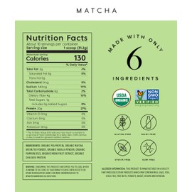 Truvani Vegan Pea Protein Powder | Matcha | 20g Organic Plant Based Protein | 10 Servings | Keto | Gluten & Dairy Free | Low Carb | No Added Sugar