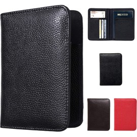 Vedicci Porta Pasaporte para Viaje. Funda para Pasaporte de Piel Genuina. Pasaporte Funda en 4 Colores. Cartera estilo Porta Pasaporte. Estuche de Viaje para Pasaporte y Visa. Passport Holder.