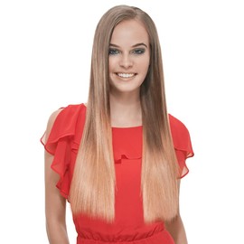Remy Illusion Clip In Hair Extensions – 18-Inch Hair Clip In Extensions – Premium Synthetic Hair Extensions Clip Ins – Long Straight Hair Extensions – 7-Piece Weft Set – (SANDY BLONDE)