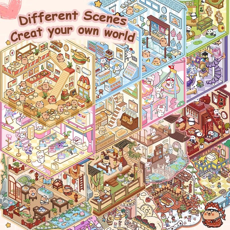20 Sets DIY 3D House Stickers Kit Non-Toxic & Safe