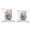 Squirrel in bird feeder- happy diner Throw Pillow