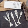 UPware 20-Piece Fish Shaped Flatware Set, 18/8 Stainless Steel Silverware