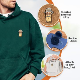 Festi Daze Hunter S Plankson Enamel Pin | Hunter S Thompson Pop Culture Pin | Funny 90s Pop Enamel Pin | 90s Nostalgia Hunter Thompson Quote | Enamal Pins for Backpack or Hats | 1.75 x 1 Inch