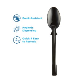 Dixie Ultra DUSSPT5 Polypropylene Soup Spoon Set, Black