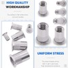 Glarks 180Pcs 304 Stainless Steel Flat Head Threaded Rivetnut Insert