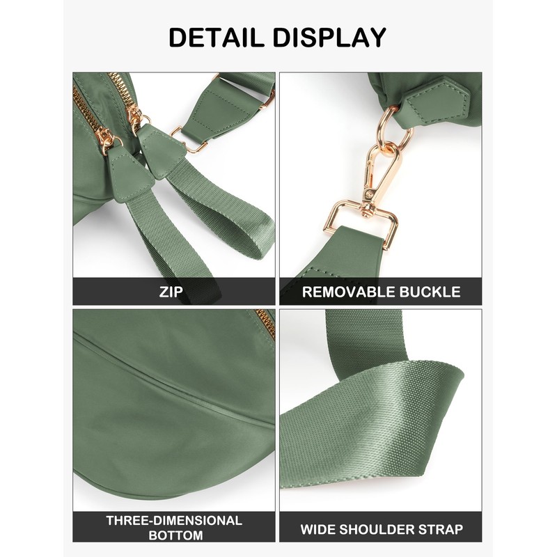 FEIBOON Spacious Nylon Crossbody Bag Bum Bag Handbags Wallets Purses