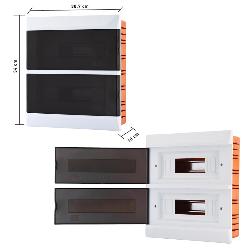Lion Electric switch cabinet flush-mounted 2 rows | 24 modules