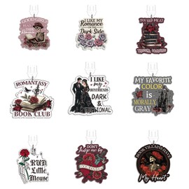TAKEALOOKO Dark Romance Dust Plug Charm - 9 Pack Ghots Rose Acrylic Layer Printed Pendant for Kindle & Phone, Stylish Dustplug Charms for E-Reader Book Lover, TypeC/USBC Charging Port