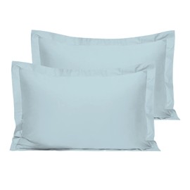 Cotton Baby Blue Standard Percale Pillow Cases 2 Pack, 100% Long Staple Combed Cotton Oxford Pillow Cover, Plain Weave Oxford Pillow Case 50 x 75cm (Cooling Pillowcases) - Pizuna