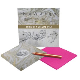Flying Wish Paper - Think of A Special Wish - Angels with Marble Pattern - 5" x 5" - Mini Kits