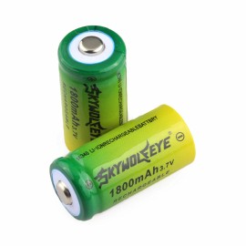 SKYWOLFEYE 10pcs SKYWOLFEYE 16340 Battery RCR123A 3.7V 1800mAh Rechargeable Li-Ion Cell USA