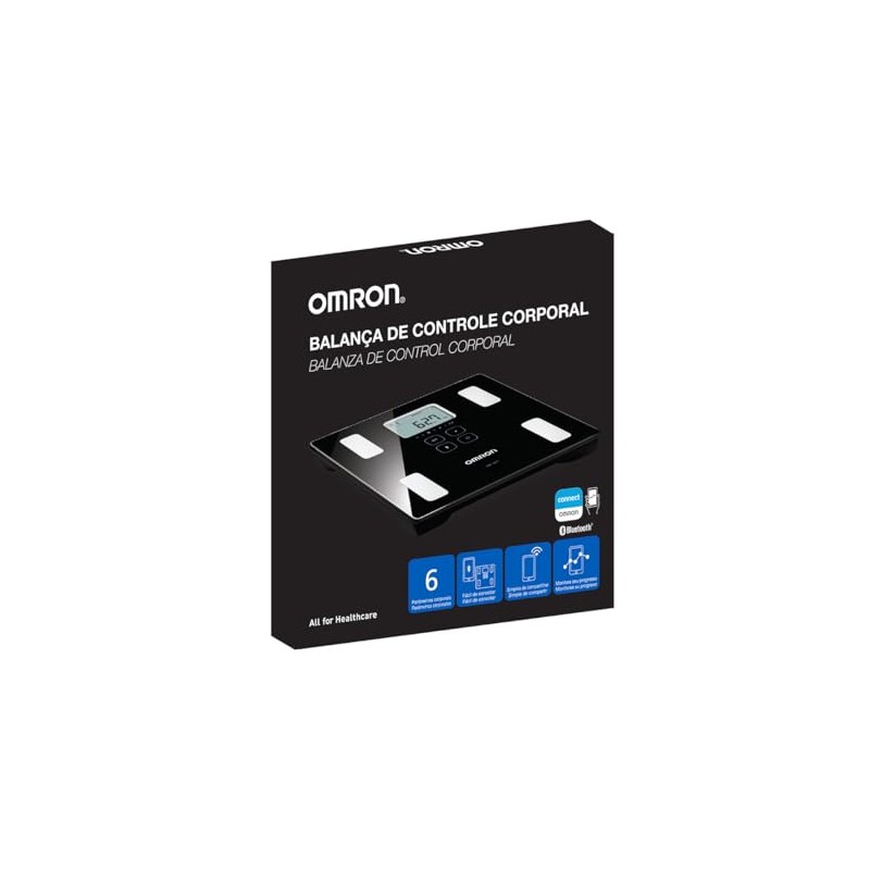 OMRON Báscula digital Corporal HBF-222T con 6 indicadores y Bluetooth,