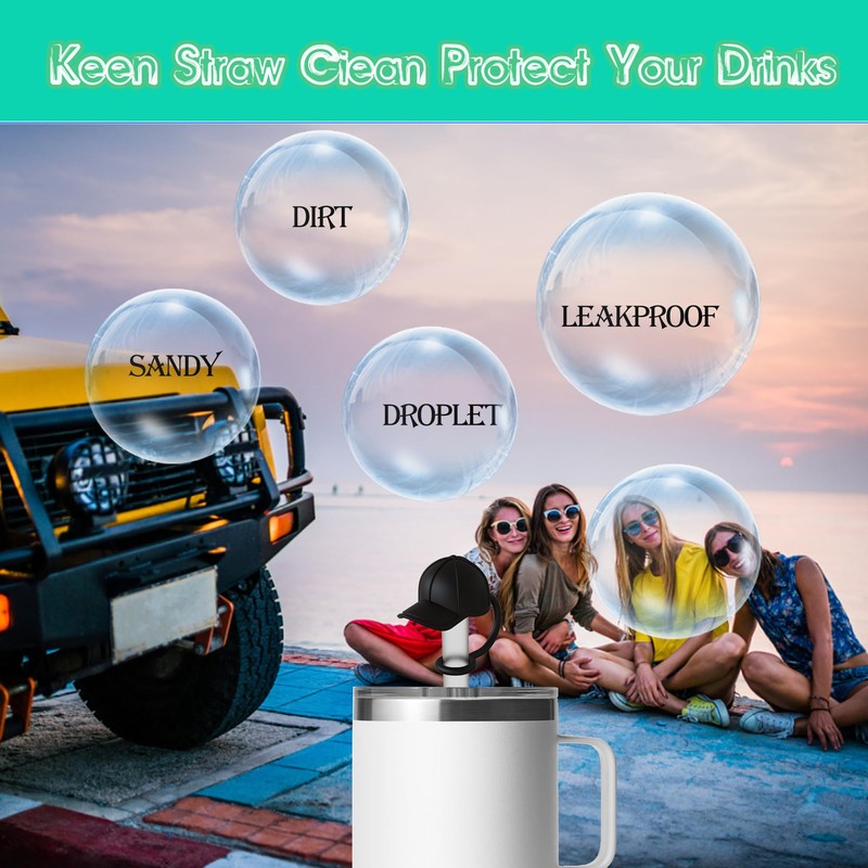 Silicone woolen hat Straw Covers Cap Compatible with yeti straw