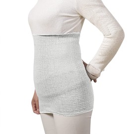 Dual Layers Thin Waist Kidney Warmer Bellyband Elastic Lower Back Stomach Belly Wrap Brace Seniors Thermal Lumbar Waist Abdomen Warmer Support for Cold Weather, Light Grey