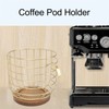 Coffee Pod Holder Iron Large Capacity Space Saving Wooden Base