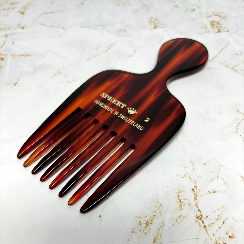 Speert #2 Handmade Wide Tooth Hair Pick - Tortoise Havana