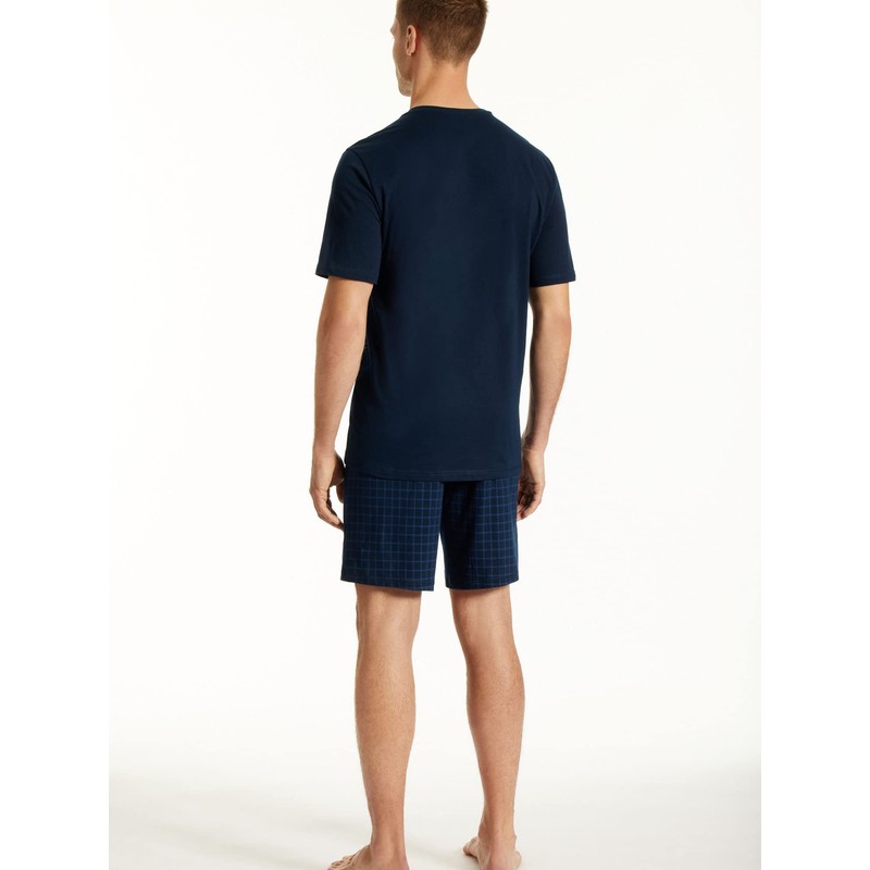 Uncover by Schiesser Men's Short Pyjamas, midnight blue
