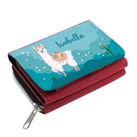 Striefchen® Children's Wallet with Llama Motif and Name of Choice, red, Childhood