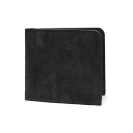 AfitLulu Mens Wallets Fashionable Retro Leather Wallets for Men, Slim Credit Card Holder Wallet Practical Small Purses for Men with Double-Layer Cash Compartments, 5 Card Slots, 1 Photo Slot (Black)