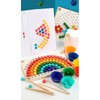 Wooden Peg Board Beads Game Educational Rainbow Clip Beads Puzzle