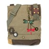 Chala Patch Cross-Body Women Handbag Olive (Mini Teal Dragonfly)