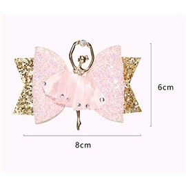 Free-fly 3" Glitter Sparkly Bows Clips for Girls Hair Pin Rainbow Hair Bows for Hair Accessoires, Toddler Clips (Red)