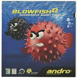 andro 112265 Table Tennis Tension System Table Soft Rubber Blowfish Plus, Black, MAX