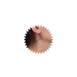 Iaceble Punk Ethnic Circle Dangle Earrings Silver Evil Eye Earrings Crescent Moon Drop Earrings Long Bar Dangle Earrings Hollow Circle Hoop Earrings Jewelry for Women