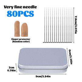 Fadoub Felting Needles, 80 Pcs Wool Felting Needles, 42Gauge Needle Felting Supplies, Needle Felting Starter Kit, Metal Storage Box, Fingercots, Pins, Making Felt Animals Painting Handicraft (XS)