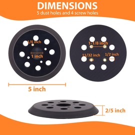 5-Inch Sander Replacement Pad, Universal Hook and Loop Orbital Sander Backing Pad Compatible with Craftsman 315112170,315112180,315279870 Random Orbital Sanders, 2-Pack