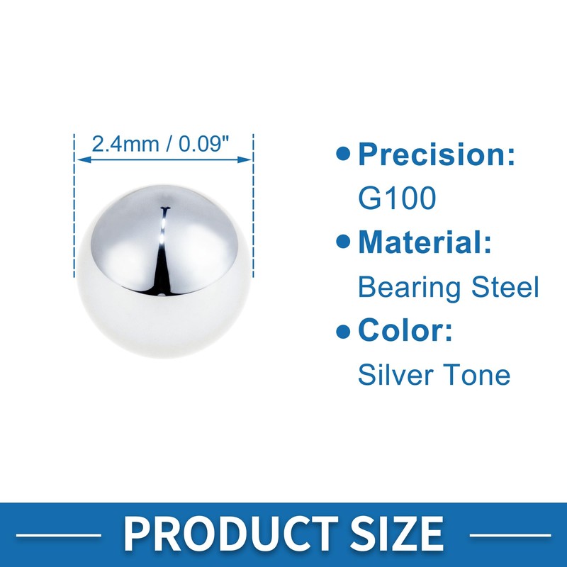 X AUTOHAUX 2.4mm Bearing Ball Bearing Steel G100 Precision Ball