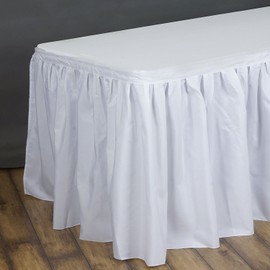 21 feet x 29-Inch White Polyester Banquet Table Skirt Linens Wedding Party Events Decorations Kitchen Dining Catering