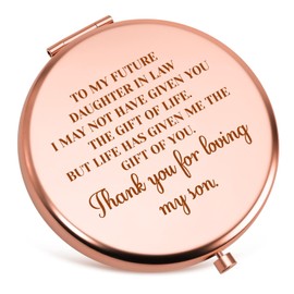 Future Daughter in Law Gifts from Mother in Law Compact Mirror Daughter in Law Birthday Gifts Wedding Anniversary Appreciation Gifts for Daughter-in-Law Bridal Shower Gifts Folding Makeup Mirror