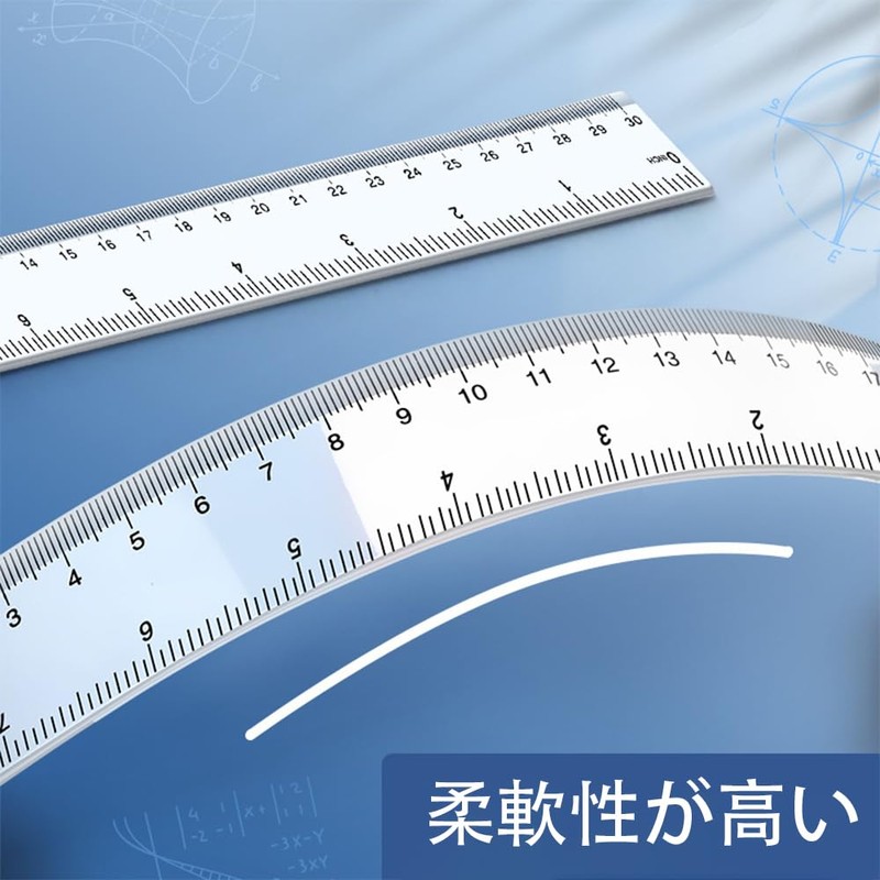 QENLKIX Ruler 8 Rulers 5.9 inches (15 cm), Clear Plastic,