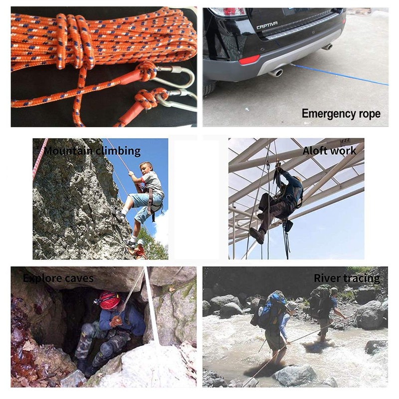 DESERT & FOX Outdoor Emergency Rope,Camping Ropes Climbing Ropes Diameter