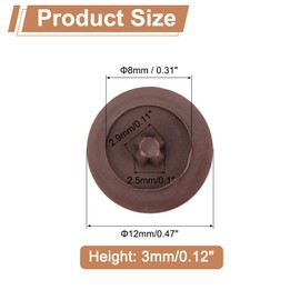 uxcell Screw Caps, 228Pcs 12mm - Plastic Self-Tapping Screw Cap Covers, Decorative Cover Hole Plug for Diameter 7-8mm Flat Phillips Screw (Dark Brown)