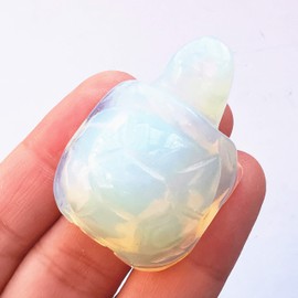 Bacatgem 1 Pcs Synthetic Opalite Tortoise Crystals and Healing Stones, 1.5" Hand Carved Animal Collectible Sculpture Fengshui Healing Crystal