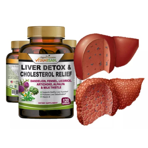 Liver Cleanse Detox Milk Thistle Extracts Silymarin, Artichoke, Dandelion, Vit