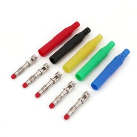 MagSafe 10피스 절연 맥세이프 스트레이트 4mm 남성 바나나 플러그 와이어 솔더 커넥터 [01 5 Red 5 Black] 10 Piece Insulated Maxsafe Straight 4mm Male Banana Plug Wire Solder Connector [01 5 Red 5 Black]