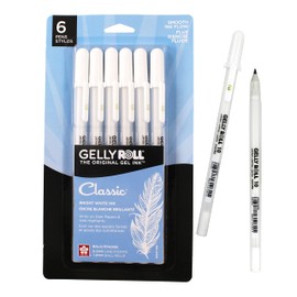 Sakura Gelly Roll Gel Pens - Bold Tip Ink Pen for Journaling, Art, or Drawing - Classic White Ink - 6 Pack