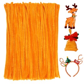 180 Pieces Pipe Cleaners Chenille Stem, Orange Craft Pipe Cleaners, Christmas Pipe Cleaners Chenille Stems for DIY Art Crafts Decorations Supplies (Golden)