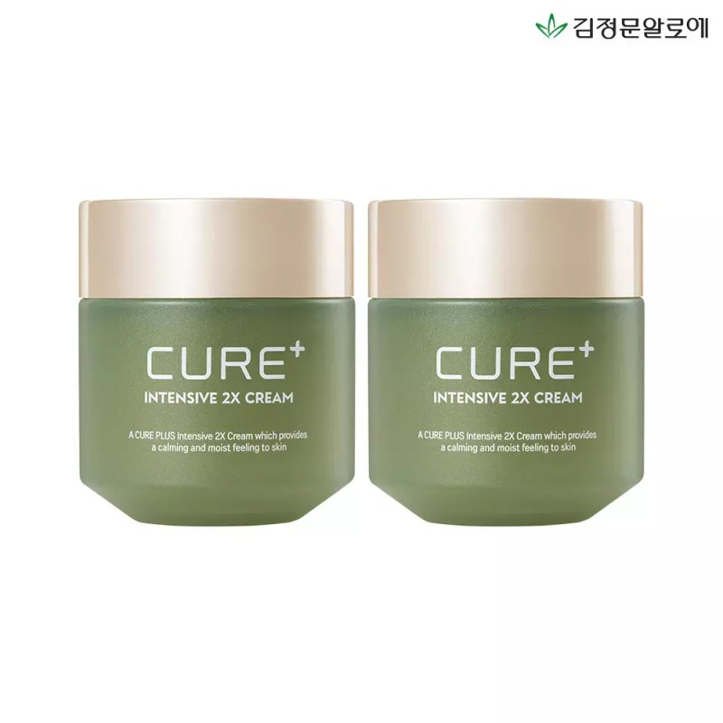 Kim Jeong Moon Aloe [김정문알로에][1+1] 큐어 2X크림 (총2개)(+증정 2x미니1) [Kim