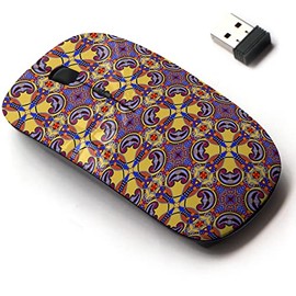 2.4G Wireless Mouse with Cute Pattern Design for All Laptops and Desktops with Nano Receiver - Geometry Vintage Floral