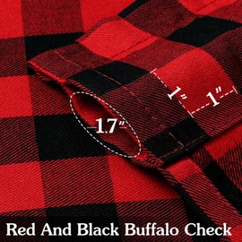 WUBODTI Christmas Red Buffalo Check Curtains 52 x 54 Inch Length 2 Panel Sets, Red and Black Buffalo Plaid Curtain Rod Pocket Gingham Short Curtain Drapes for Kids Room Kitchen Small Windows