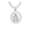 US Jewels New Polished 3/4in 0.925 Sterling Silver Saint St Rita Medal Pendant Necklace