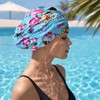 Pleated Fabric Swimming Cap for Women, Loose Fit Swim Hat