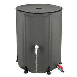 Doppy 53 Gallon Collapsible Rain Barrel, Portable PVC Rainwater Collection Barrel with Spigot & Overflow Kit, Rainwater Collection System for Gutter Rainwater