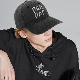 YeeHeen Baseball Hat for Men Women Vintage Washed Plain Cap Adjustable Sun Hat Dog Dad Black
